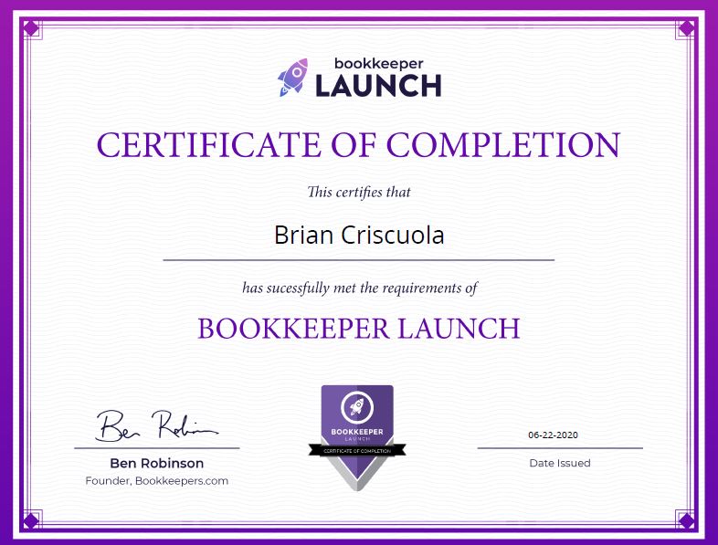 Business Bookkeeper Launch Certification