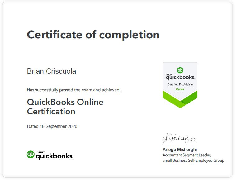 Quickbooks Certification